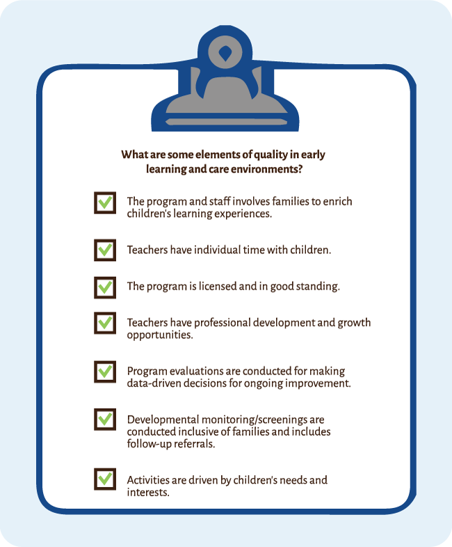 Checklist of Elements of Quality in Early Learning and Care Environments